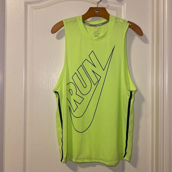 Nike Women's Dri-Fit Athletic Neon Green Tank Top Size Medium EUC - Picture 1 of 9